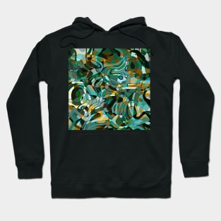 Green and Gold Geometric Pattern Hoodie